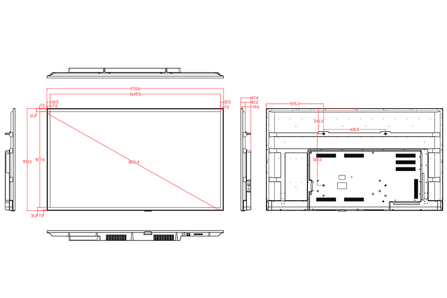 Информационный дисплей BOE 65" SL65UM-MA01